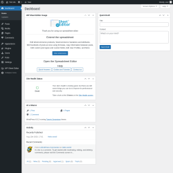 Page screenshot: Dashboard ‹ Test site — WordPress