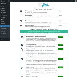 Page screenshot: WP Sheet Editor → Extensions