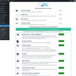 Page screenshot: WP Sheet Editor → Extensions