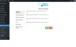 Page screenshot: WP Sheet Editor → Settings