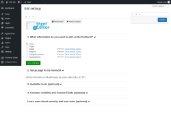Page screenshot: Frontend Sheet
