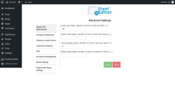 Page screenshot: Frontend Sheet → Settings