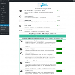 Page screenshot: WP Sheet Editor → Extensions