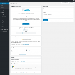 Page screenshot: Dashboard ‹ Test site — WordPress