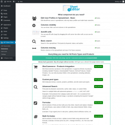 Page screenshot: WP Sheet Editor → Extensions