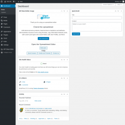 Page screenshot: Dashboard ‹ Test site — WordPress