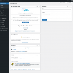 Page screenshot: Dashboard ‹ Test site — WordPress