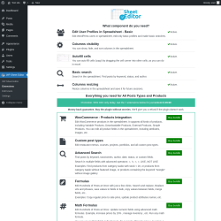 Page screenshot: WP Sheet Editor → Extensions