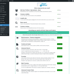 Page screenshot: WP Sheet Editor → Extensions