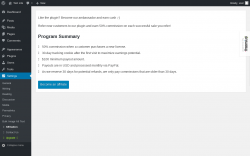 Page screenshot: Settings → Affiliation