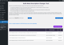 Page screenshot: Bulk Interlinking Tool &rarr; Meta Description Changer