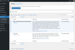 Page screenshot: Plugins ‹ Test site — WordPress