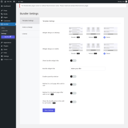 Page screenshot: Bundler &rarr; Settings