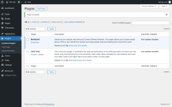 Page screenshot: Plugins ‹ Test site — WordPress