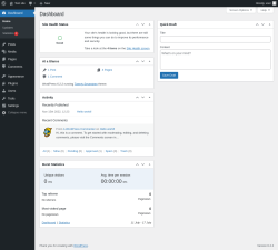 Page screenshot: Dashboard &lsaquo; Test site &mdash; WordPress
