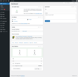 Page screenshot: Dashboard &lsaquo; Test site &mdash; WordPress
