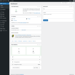 Page screenshot: Dashboard &lsaquo; Test site &mdash; WordPress