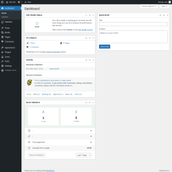 Page screenshot: Dashboard &lsaquo; Test site &mdash; WordPress