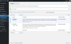 Page screenshot: Plugins &lsaquo; Test site &mdash; WordPress
