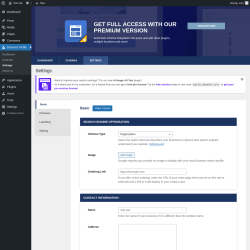 Page screenshot: Business Profile → Settings