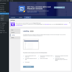 Page screenshot: Business Profile → Settings → Labelling