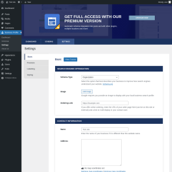 Page screenshot: Business Profile → Settings