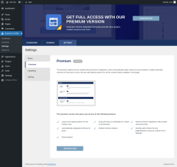 Page screenshot: Business Profile → Settings → Premium