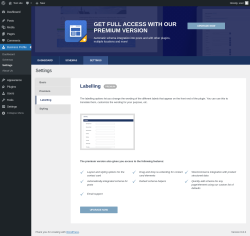 Page screenshot: Business Profile → Settings → Labelling