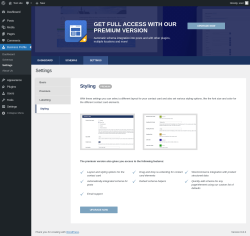 Page screenshot: Business Profile → Settings → Styling