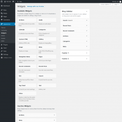 Page screenshot: Widgets &lsaquo; Test site &mdash; WordPress