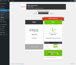 Page screenshot: Button Block → Upgrade