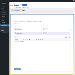 Page screenshot: Wow Plugins → Buttons → Support