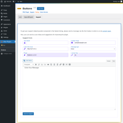 Page screenshot: Wow Plugins → Buttons → Support