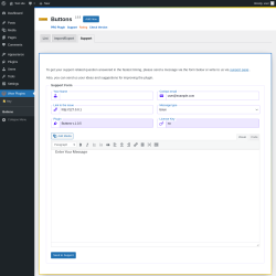 Page screenshot: Wow Plugins → Buttons → Support