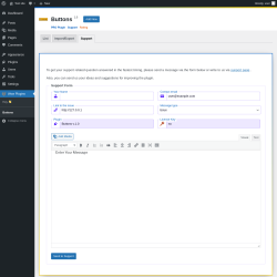 Page screenshot: Wow Plugins → Buttons → Support