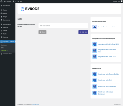 Page screenshot: Dynamic Content → Sets