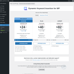 Page screenshot: Dynamic Content → Upgrade  ➤