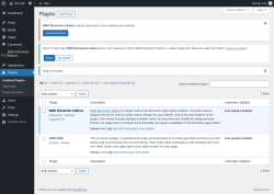 Page screenshot: Plugins ‹ Test site — WordPress