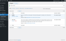 Page screenshot: Plugins ‹ Test site — WordPress