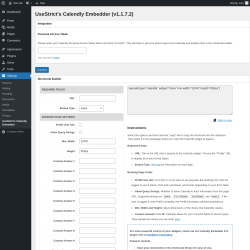 Page screenshot: Settings &rarr; UseStrict&rsquo;s Calendly Embedder