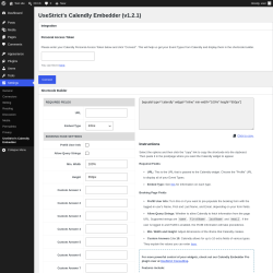Page screenshot: Settings &rarr; UseStrict&rsquo;s Calendly Embedder