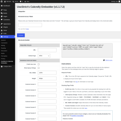 Page screenshot: Settings &rarr; UseStrict&rsquo;s Calendly Embedder