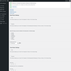 Page screenshot: WC Distance Calculater ‹ Test site — WordPress