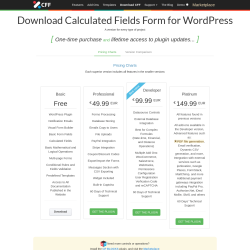 Page screenshot: Calculated Fields Form → Upgrade