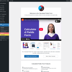 Page screenshot: Calculated Fields Form ‹ Test site — WordPress