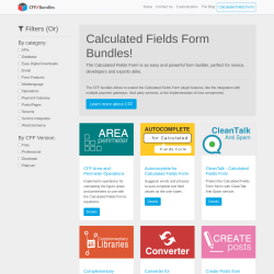 Page screenshot: Calculated Fields Form → Marketplace
