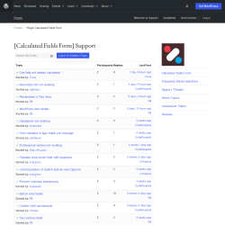 Page screenshot: Calculated Fields Form &rarr; Online Help