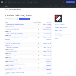 Page screenshot: Calculated Fields Form &rarr; Online Help