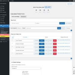 Page screenshot: Calculated Fields Form &rarr; Troubleshoot Area & General Settings