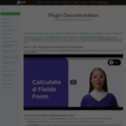 Page screenshot: Calculated Fields Form &rarr; Documentation